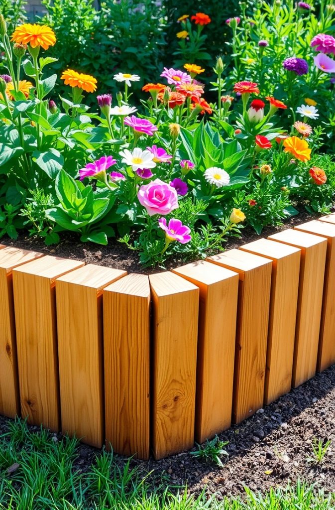 Wooden Edging Gardening idea