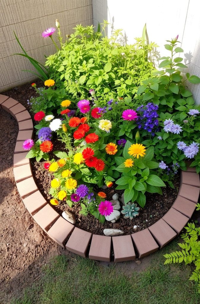 corner space flower garden decor ideas
