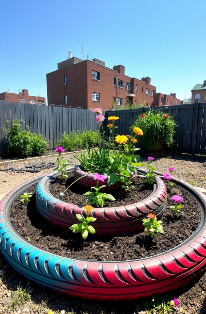 Upcycled Tire Garden Bed