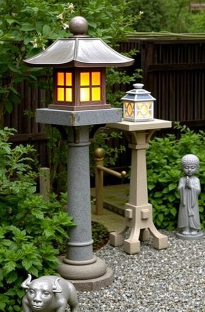 Japanese Lanterns and Sculptures