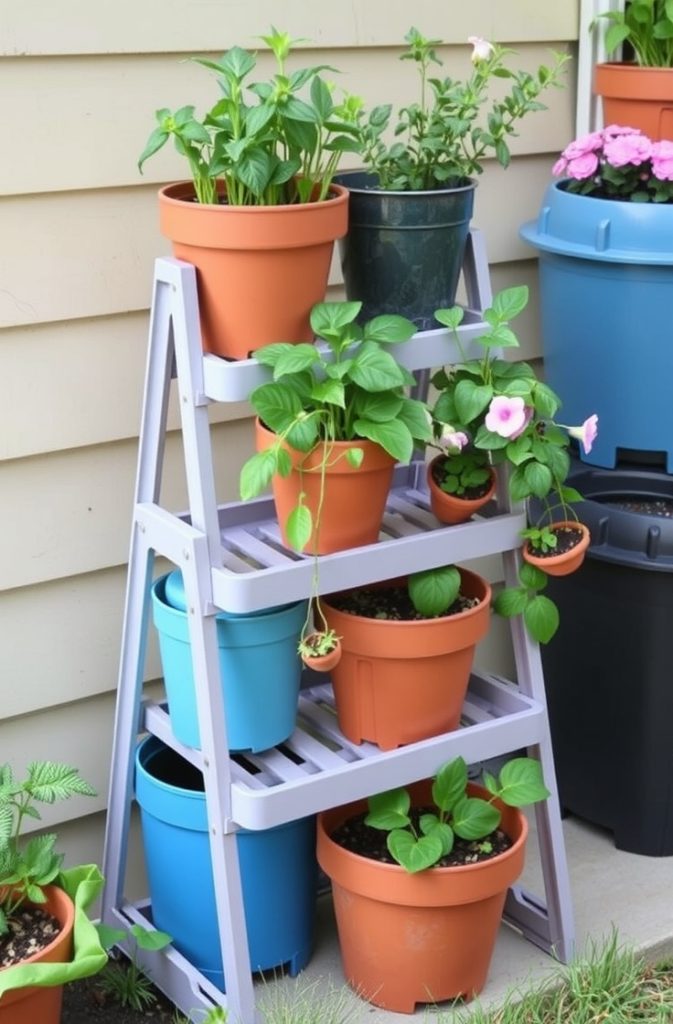 Stacking containers in a tiered setup maximizes planting space. This method works well for herbs, strawberries, and cascading flowers.

Using different-sized pots or a tiered plant stand creates an attractive display while making efficient use of space.