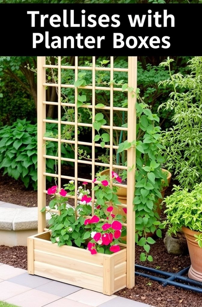 Trellis with Planter Box for Added Function