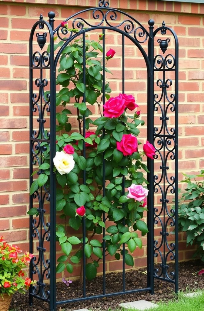 Rustic Wrought Iron Trellis for Elegant Appeal