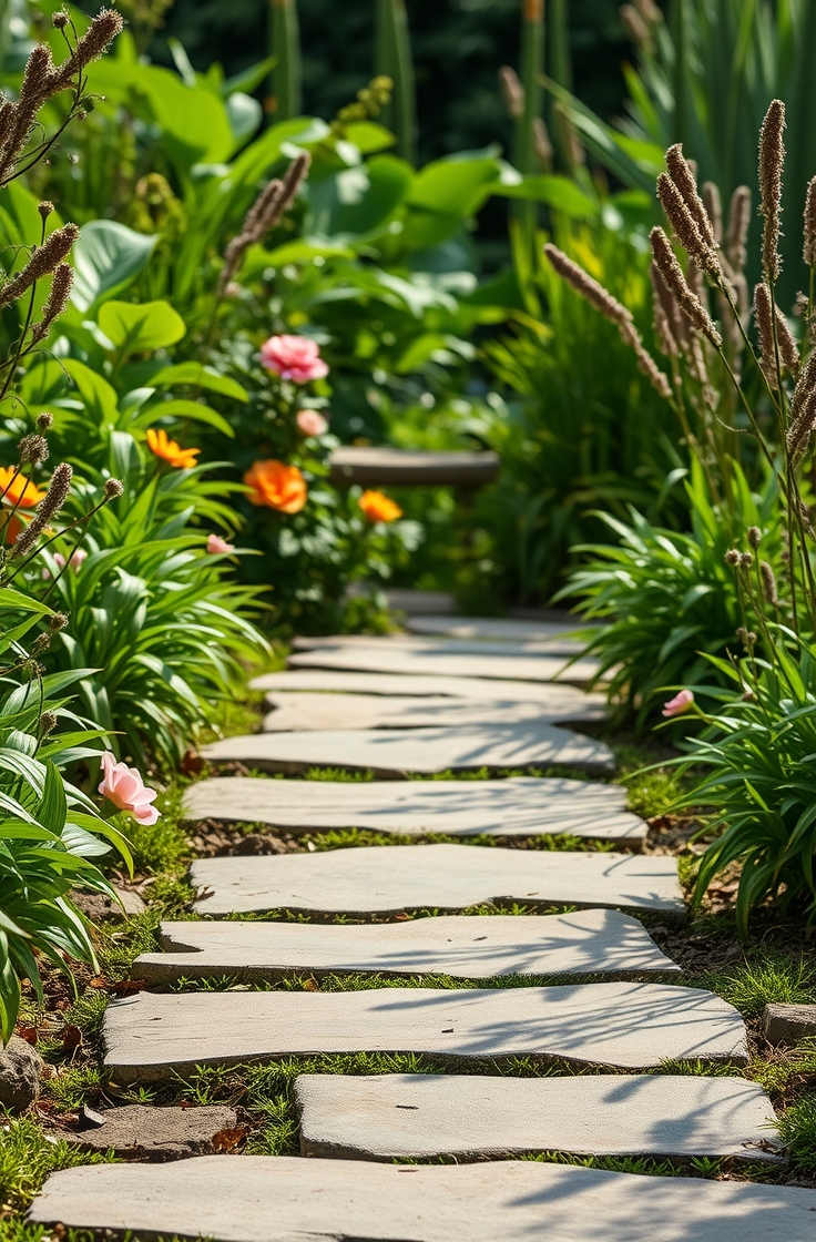 Garden Pathway with Stepping Stones