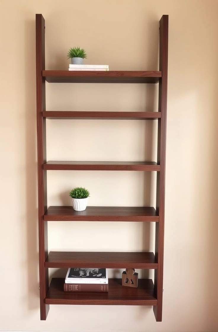 Ladder Shelf with Adjustable Planks