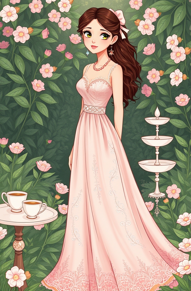 Maxi Dress with Delicate Jewelry