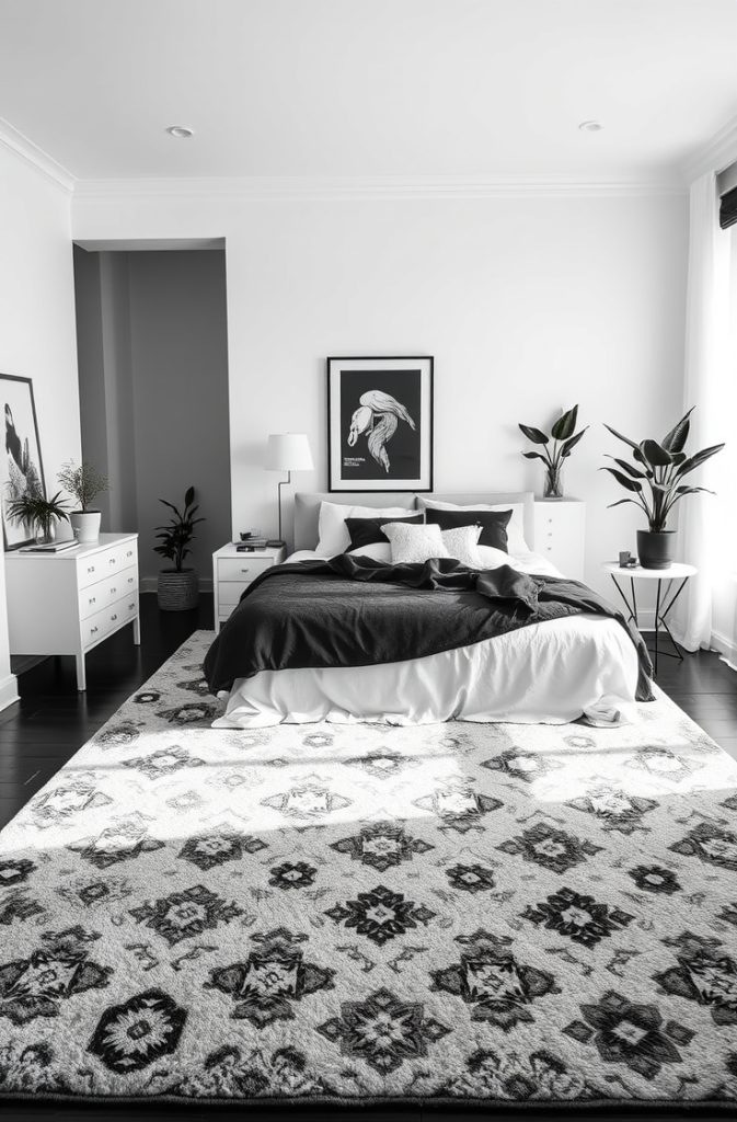 Patterned Rugs for Contrast