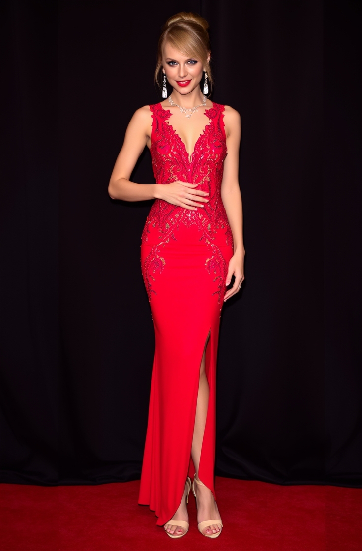 Red Era Glam Look