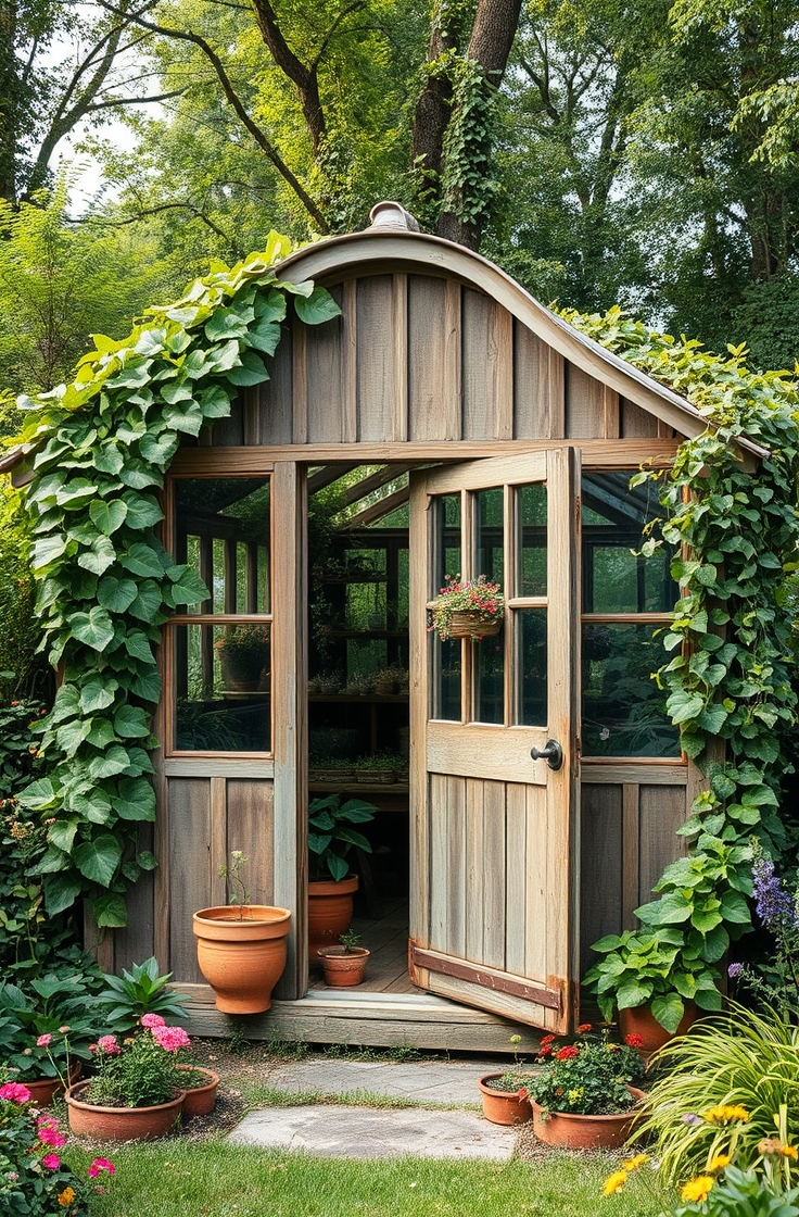 Repurposed Greenhouse from an Old Shed