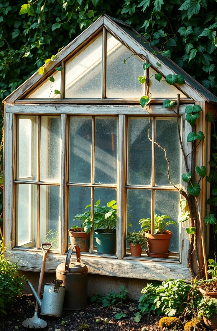 Upcycled Window Greenhouse