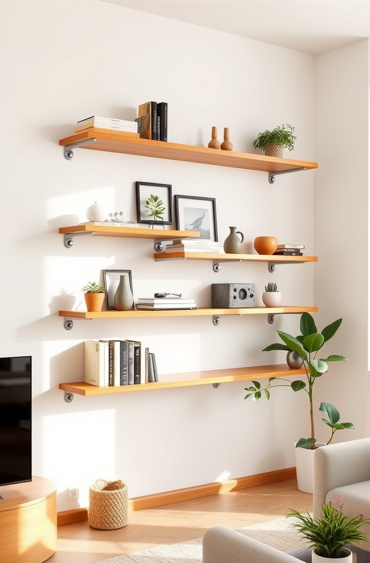 Wall-Mounted Track Shelves