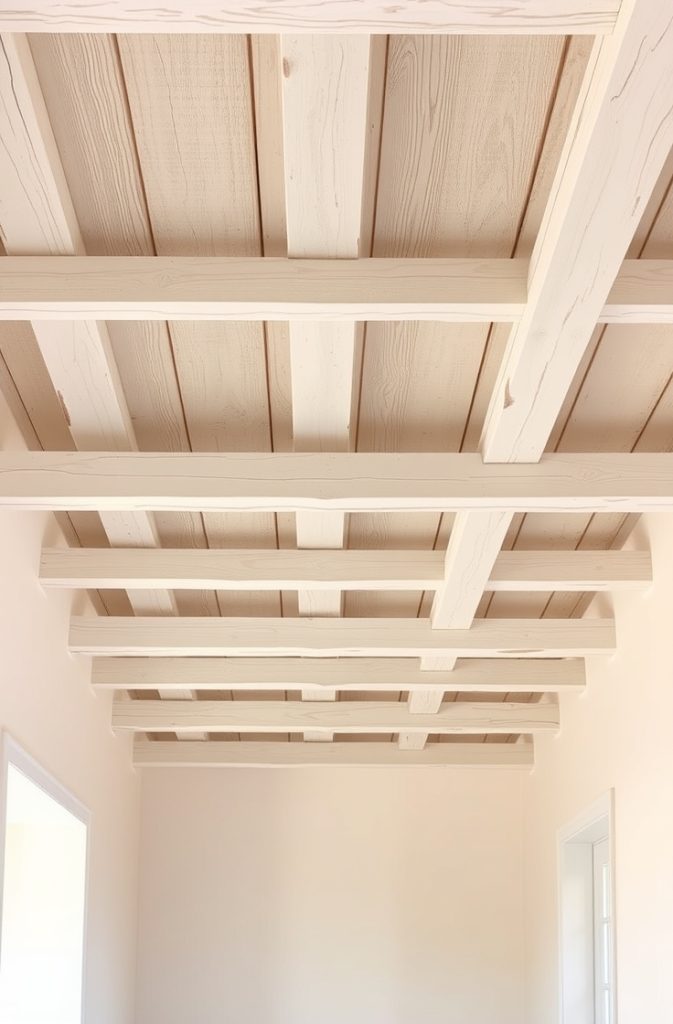 Whitewashed Beams for a Coastal Vibe