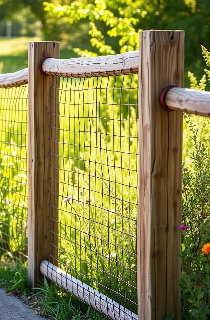 Wire and Wood Fence