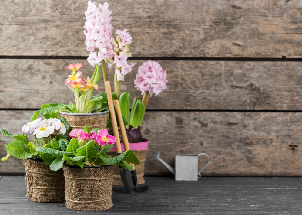 small corner space flower garden decor ideas