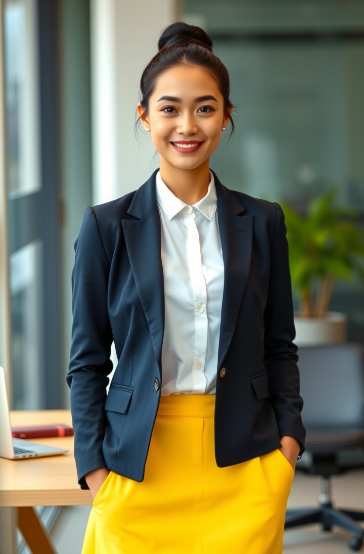 Blazer and Yellow Skirt for Work