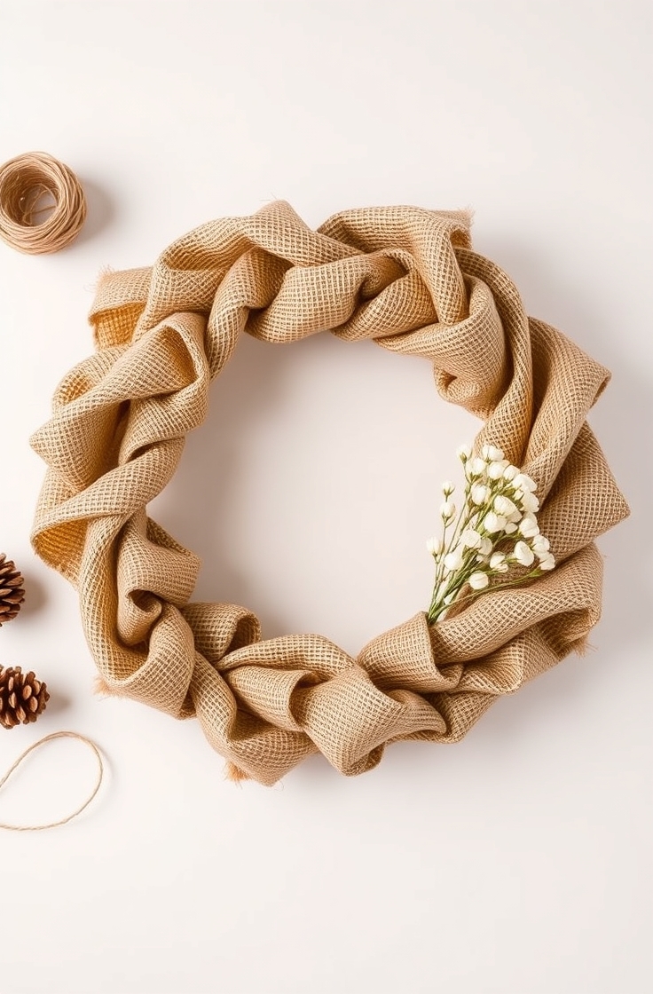 Burlap Ribbon Wreath