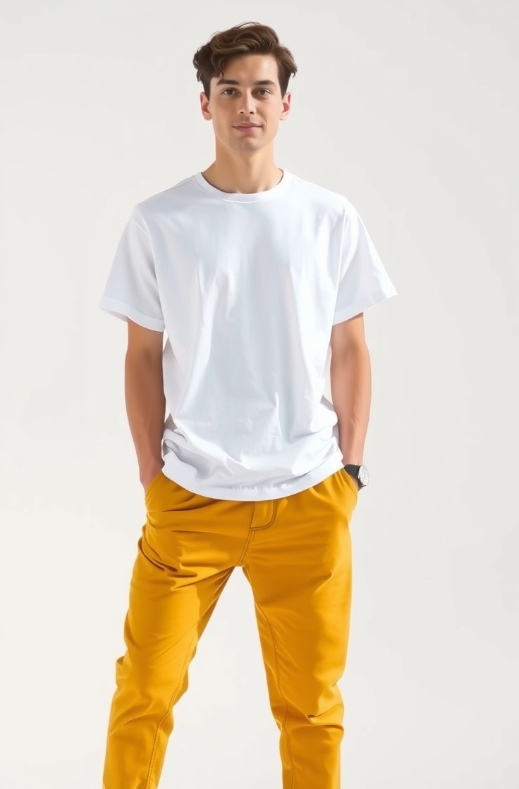 Casual White Tee and Sneakers