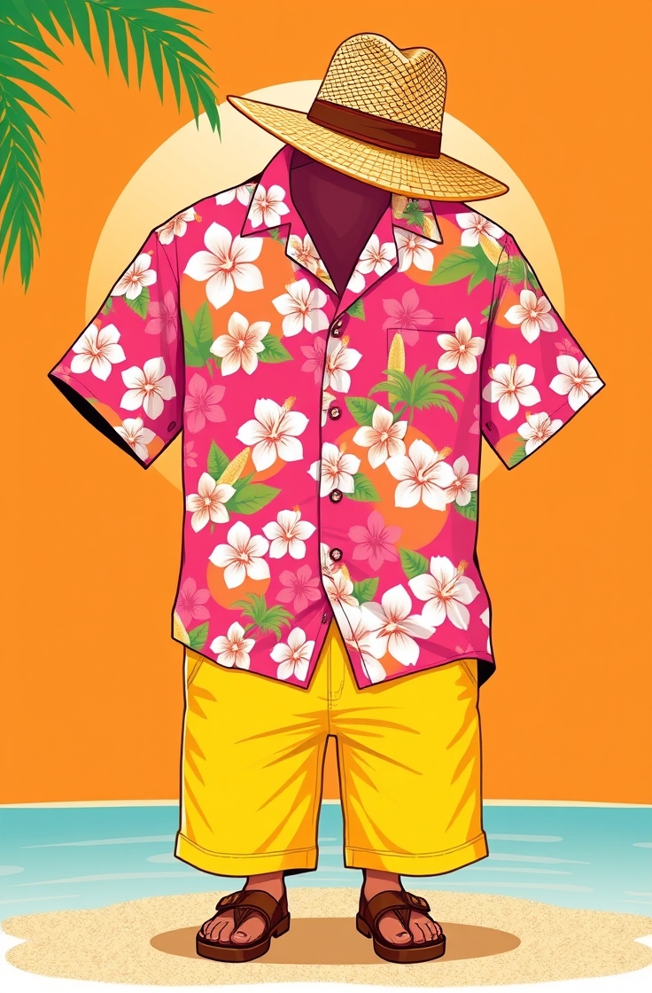 Classic Hawaiian Shirt and Shorts