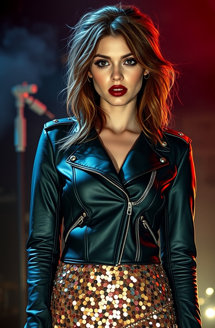 Edgy Leather and Glitter Mix