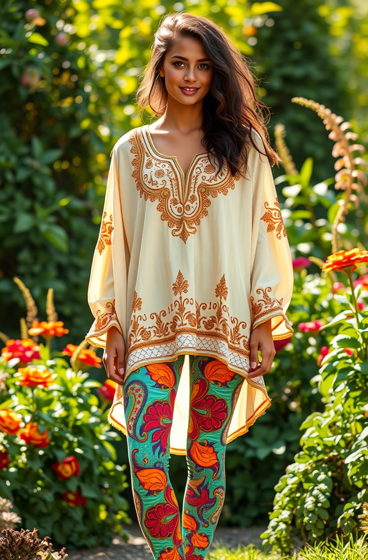 Flowy Tunic with Printed Leggings