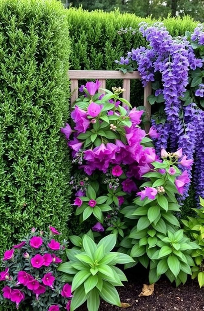Plants create a natural fence that blends into the environment. Hedges like boxwood, privet, or cypress form dense barriers. Climbing plants on trellises also serve as fencing.

Bougainvillea, jasmine, or wisteria add color and fragrance. Regular trimming keeps a living fence neat and effective for privacy.
