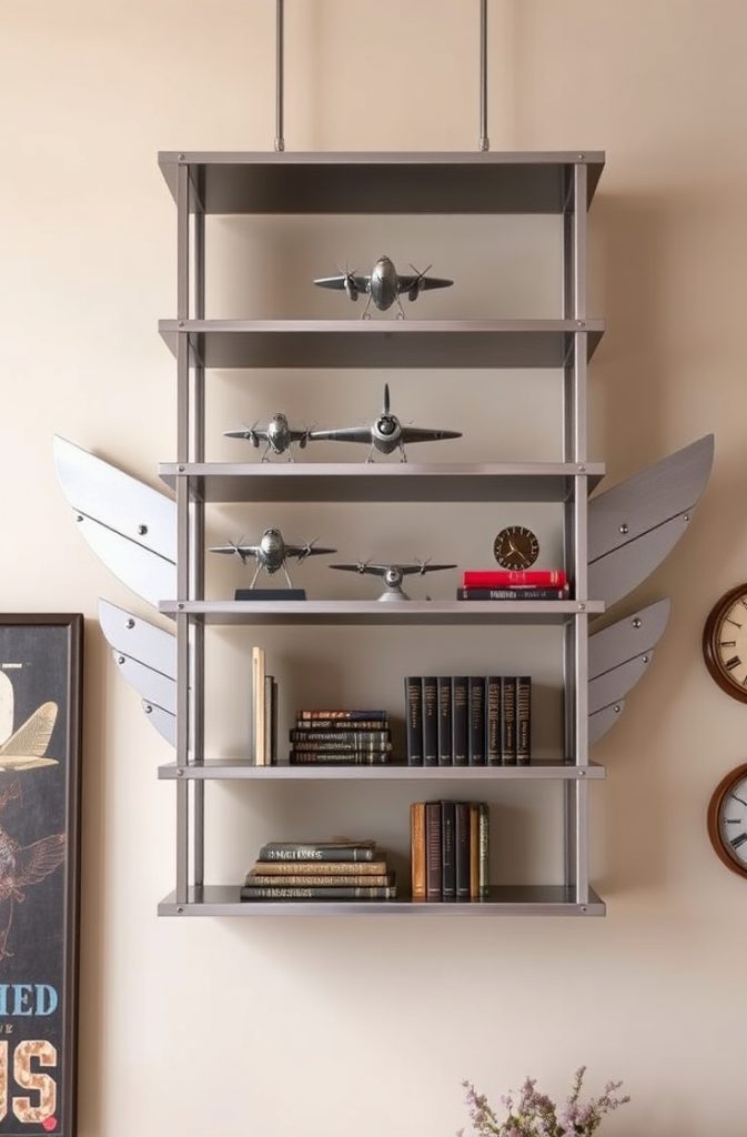 Metal Aviation-Inspired Shelving