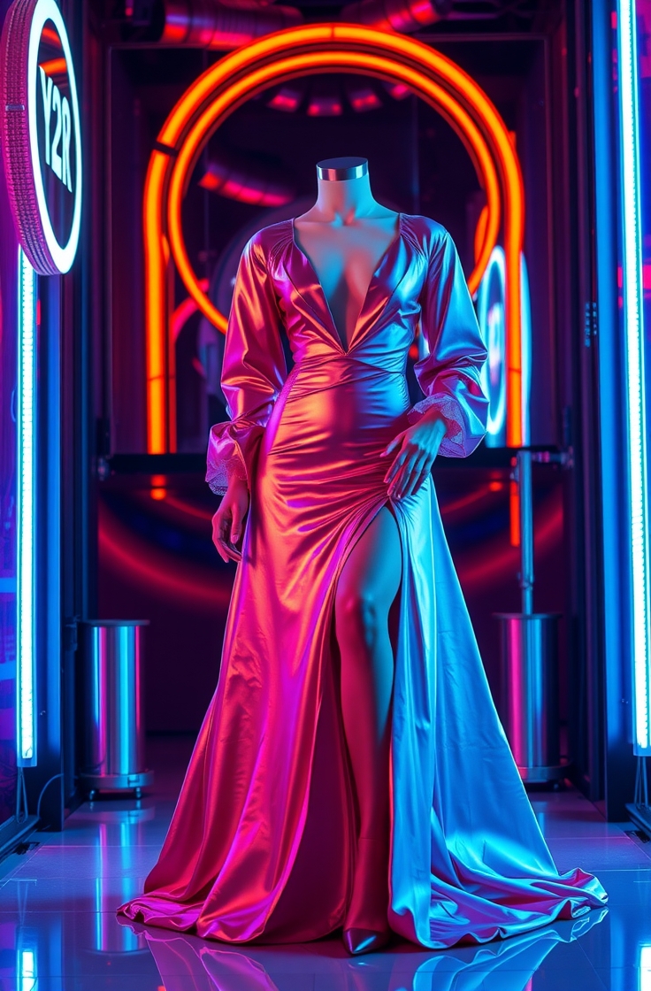 Metallic or Shiny Dress for y2k outfit