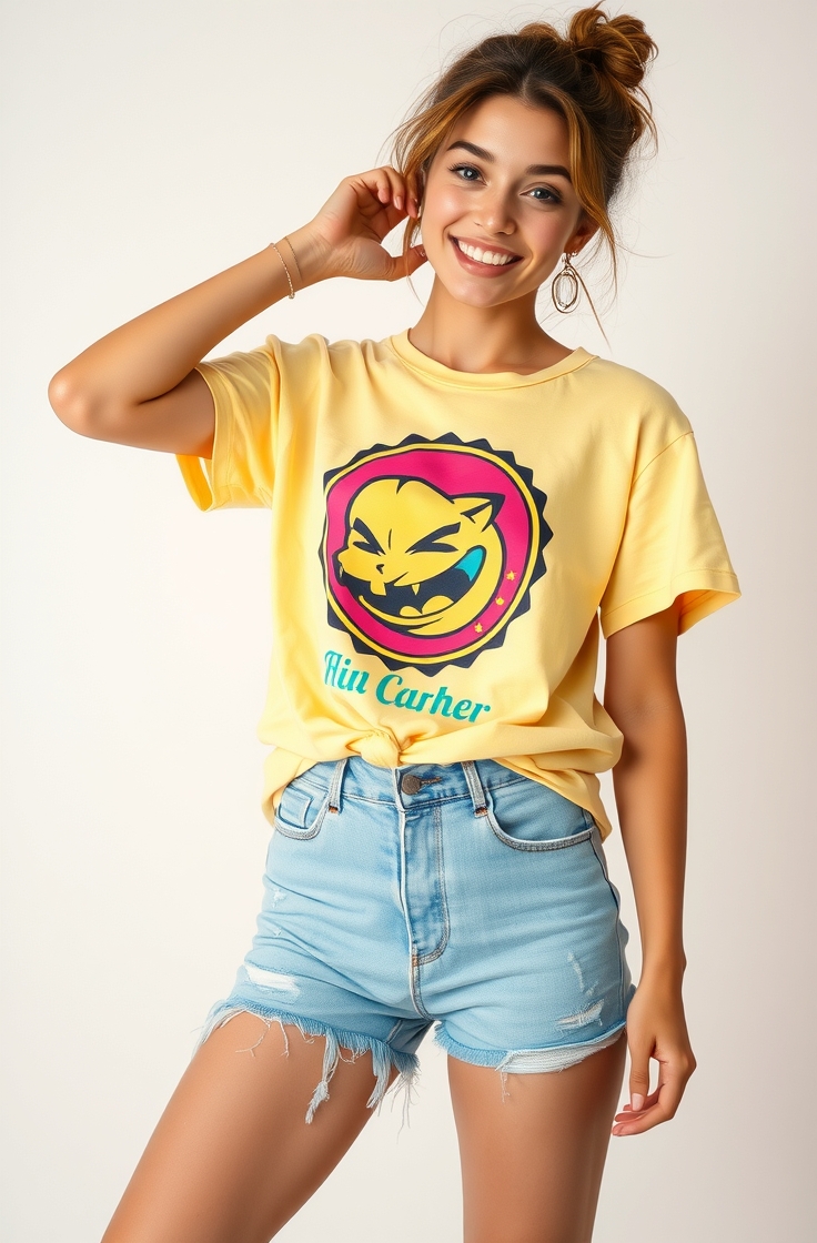 Oversized Graphic Tee and Biker Shorts