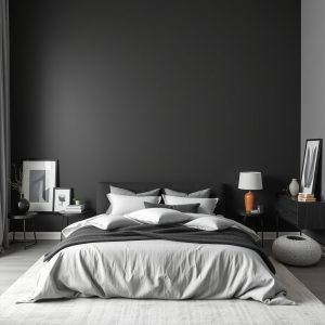 Black Accent Wall with Grey Surroundings