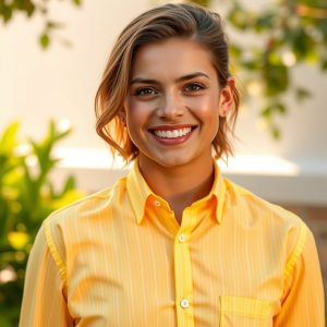 Bright Colored Dress Shirt and Slacks