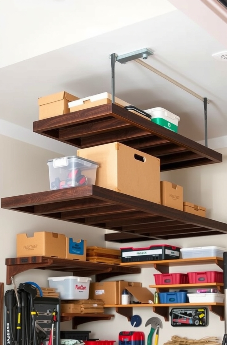 Ceiling-Hanging Shelves