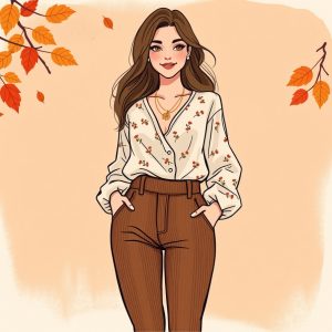 Corduroy Pants and Blouse