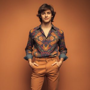 Corduroy Pants and Printed Shirt