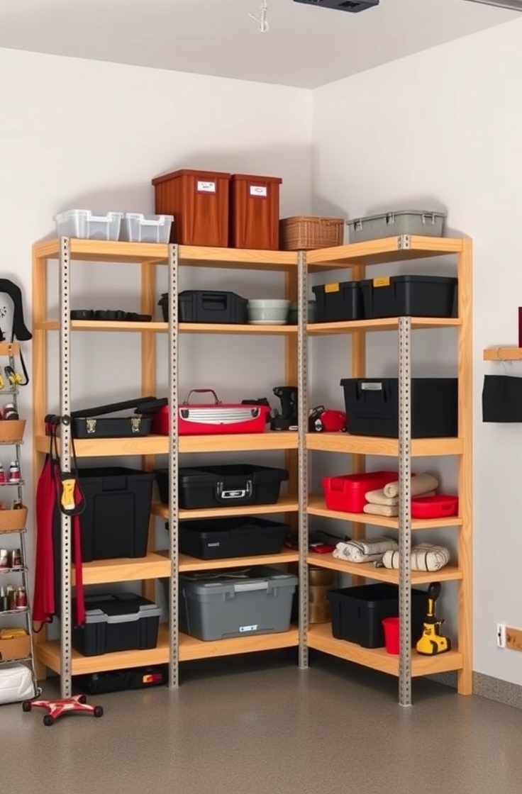Corner Garage Shelves