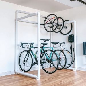 DIY Bike Rack from PVC Pipes