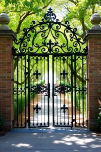 Wrought Iron Gate with Scroll Details