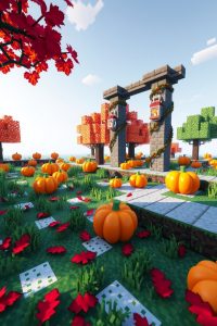Seasonal Garden With Snow or Autumn Leaves