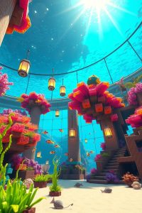 Aquatic Garden With Coral and Fish