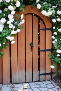 Rustic Wooden Gate with Arched Top