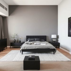 Grey Walls with Black Furniture