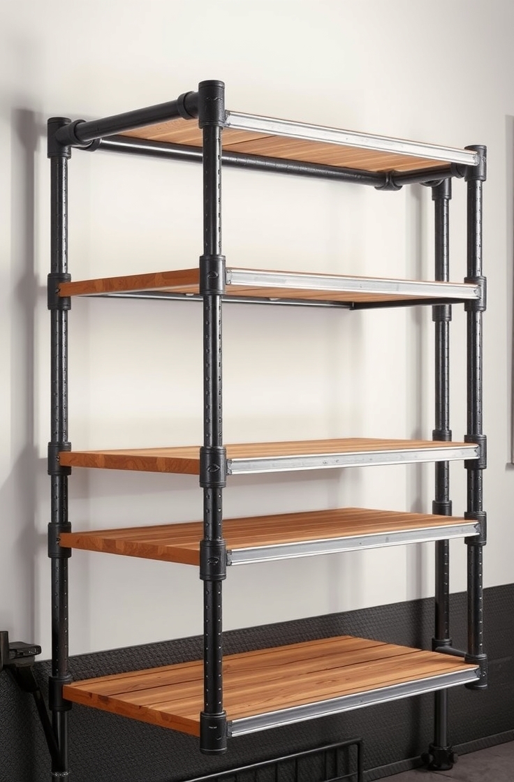 Heavy-Duty Metal Pipe Shelves