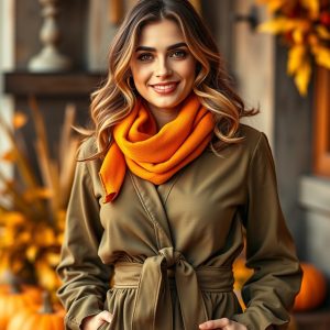 Jumpsuit with Belt and Scarf