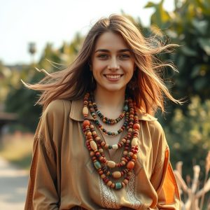 Layered Beads and Loose Fit Clothes