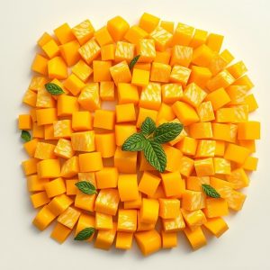Mango Cube Mosaic Pattern