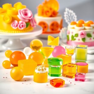 Mango Gel Shapes and Jelly Toppers