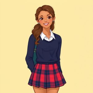 Preppy Plaid Skirt and Sweater