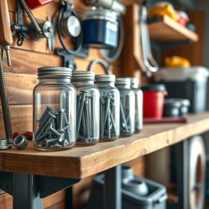 Recycled Jar Storage for Screws and Nails