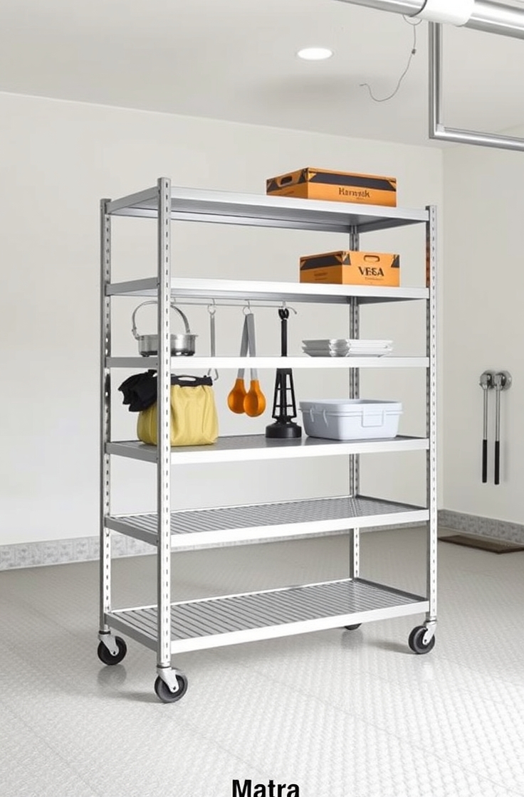 Rolling Garage Shelf Unit