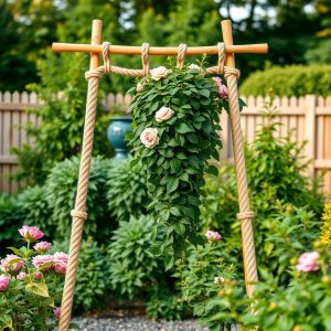 Rope and Pole A-Frame Trellis