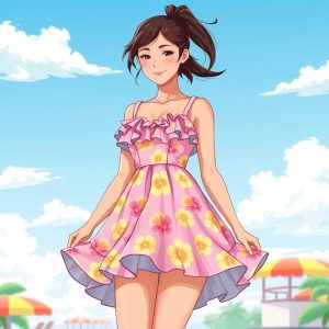 Swim Dress with Water Shoes